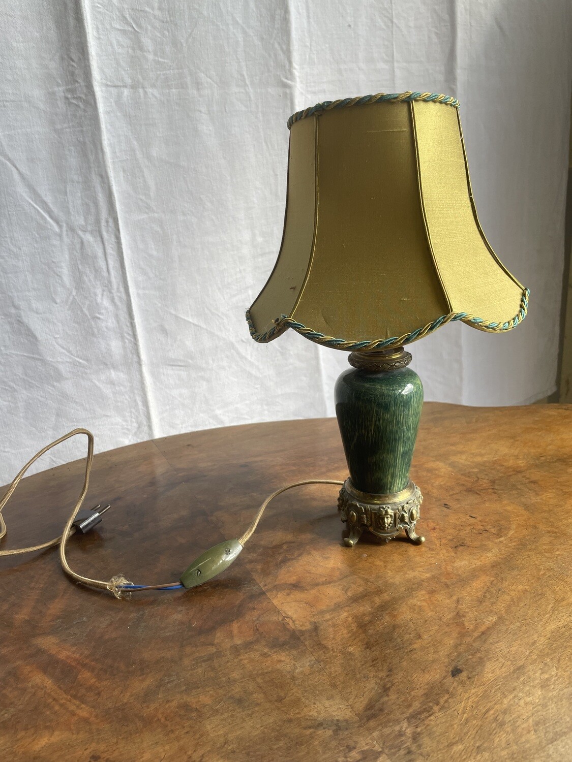 Lampes en porcelaine verte - 36 cm