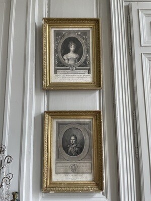 Paire de gravures, représentant le duc et la duchesse de Berry - 41 x 54 cm