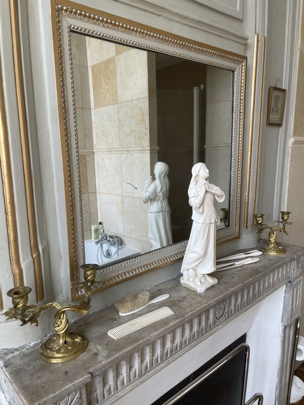 Paire de bougeoirs en bronze Louis XV - H 18 x L 25