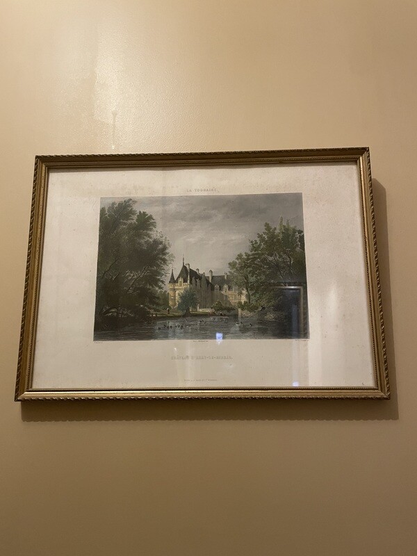 Gravure "Château d'Azay-le-rideau" - 40 x 29 cm