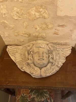 Sculpture d'ange en pierre - 80 x 38 cm