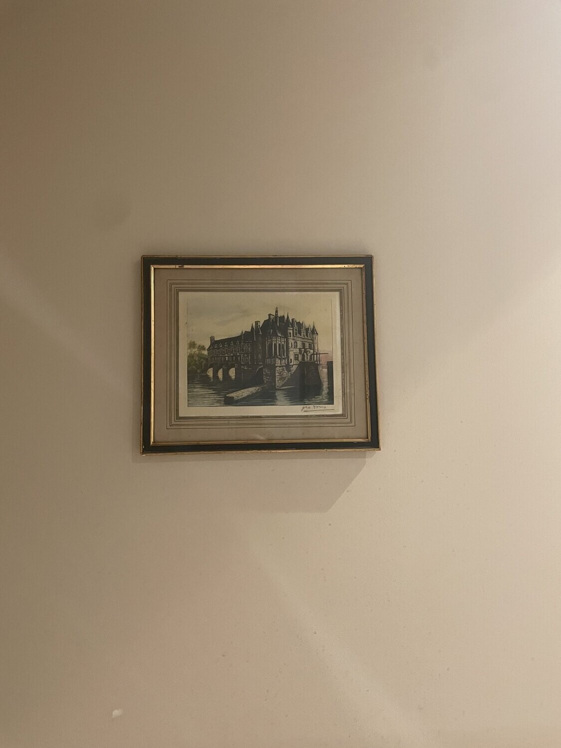 Gravure représentant un château - 31,5 x 26,5 cm