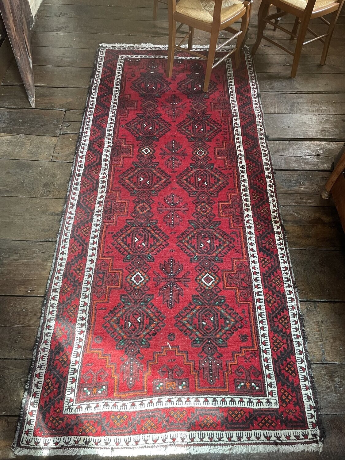Tapis en laine rouge - 250 x 115 cm