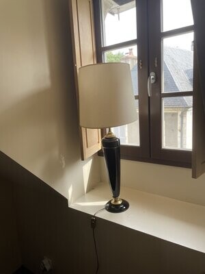 Lampe noire en porcelaine- H 86 cm