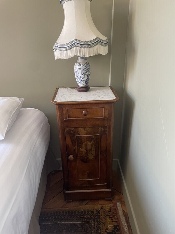 Lampe en porcelaine blanche et bleu - H 50 cm