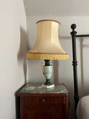 Magnifique lampe en forme de vase verte et doré - H 60 cm