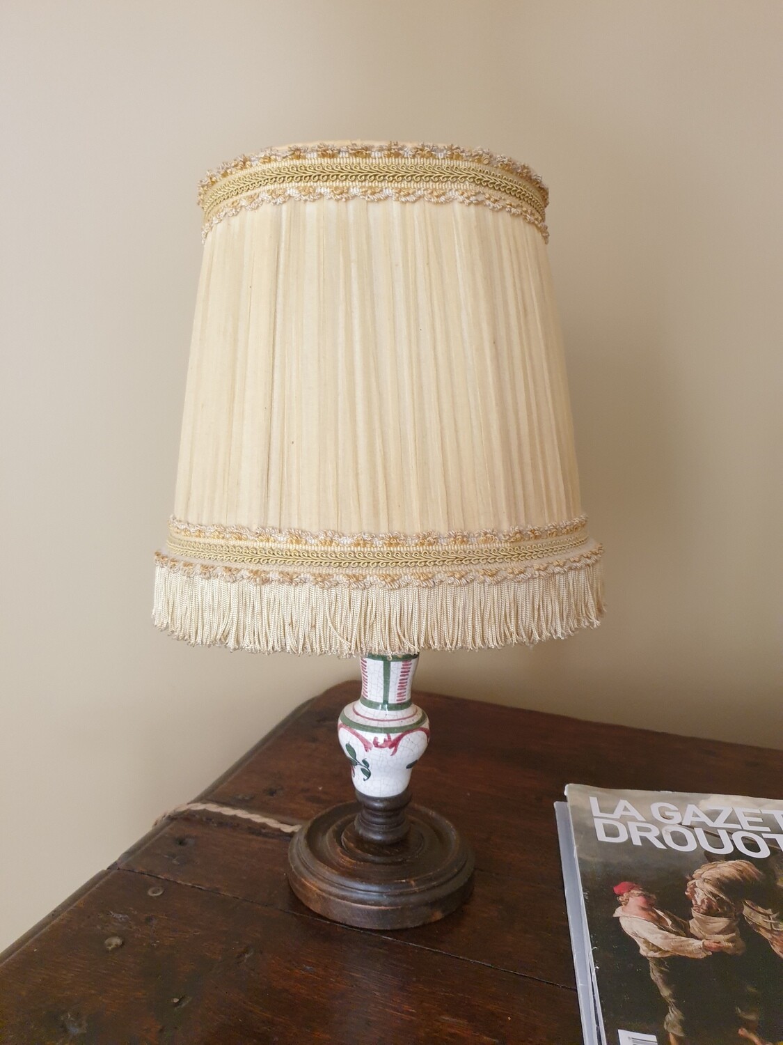 Lampe de chevet en faïence - H 42 cm