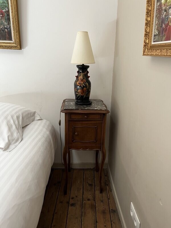 Lampe de chevet a décors floral - H 58 cm