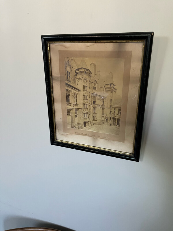 Représentation de l'escalier du "Palais Jacques Cœur à Bourges" - 38 x 45 cm
