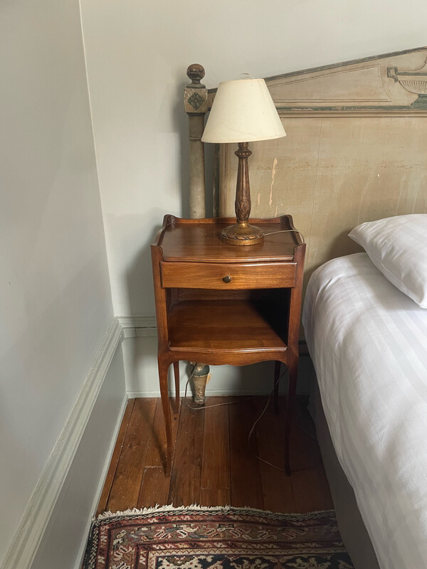 Paire de lampes en bois doré - H 40 cm