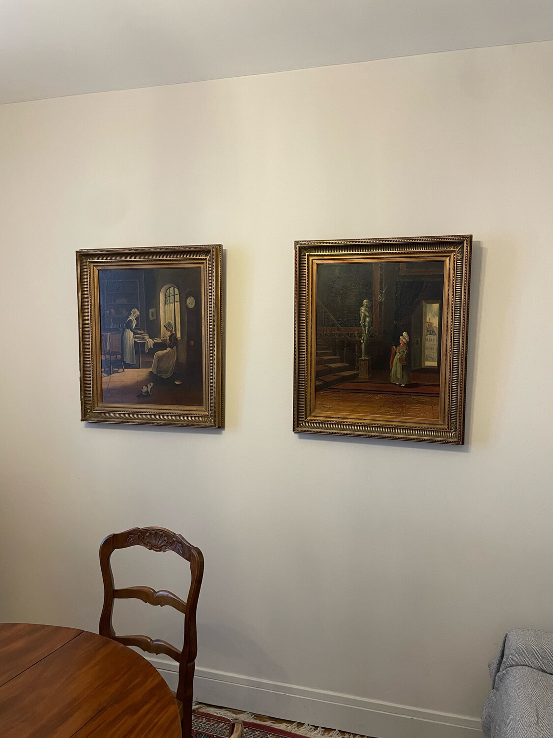 Paire d'Huiles sur toiles "J.DELA" - 83 x 72,5 cm