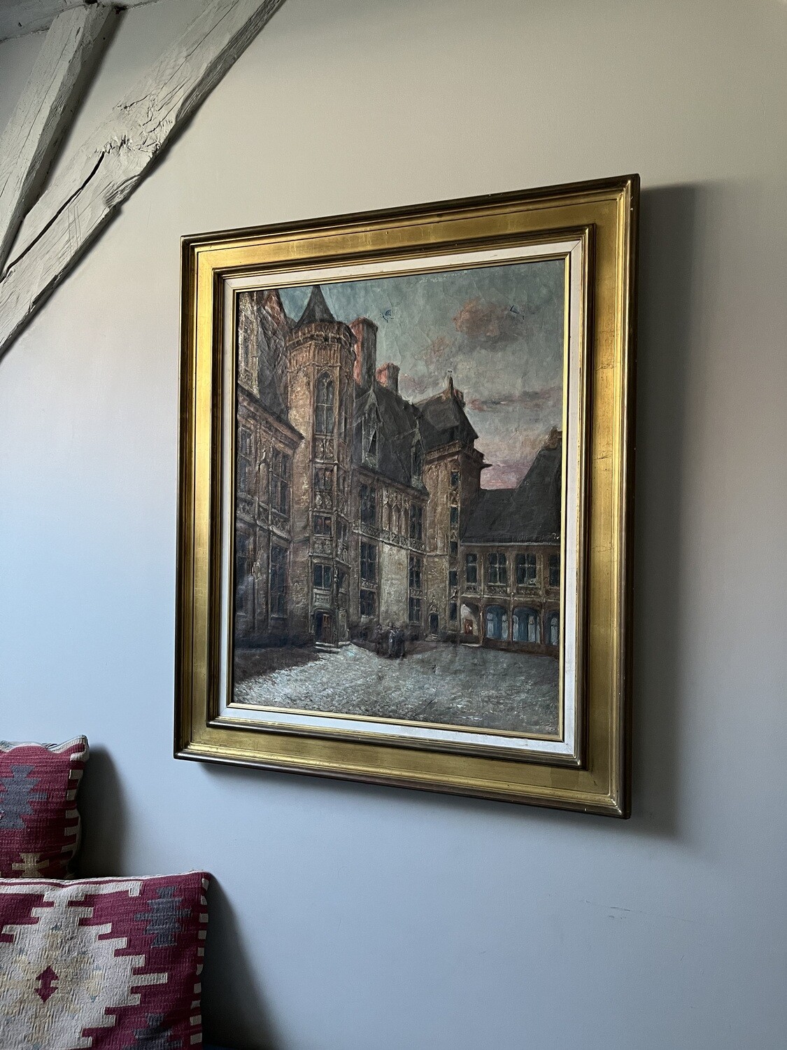 Peinture sur toile représentant la "Maison Jacques Cœur" - 86 x 102 cm