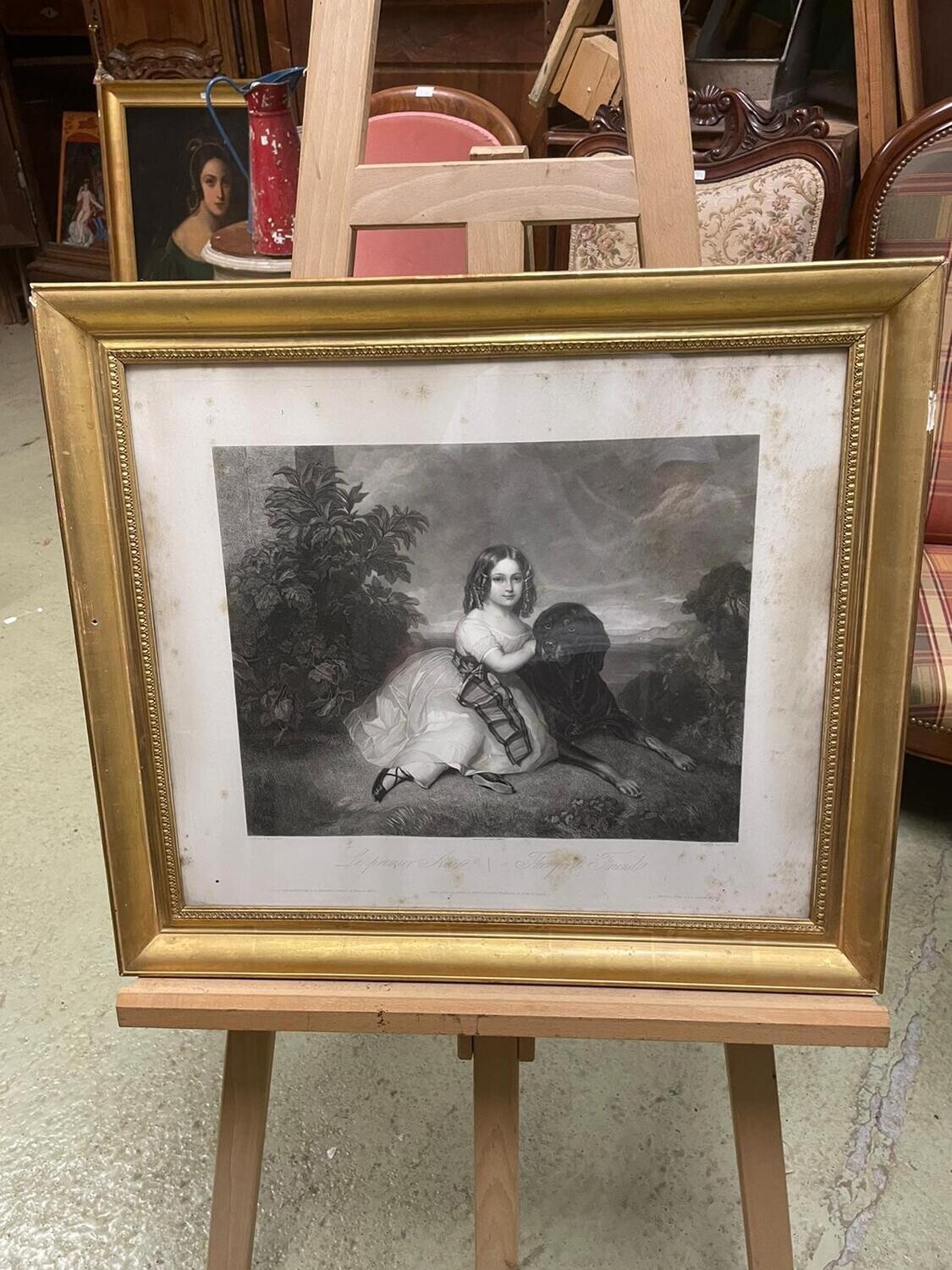 Franz Xaver WINTHERHALTER et Alphonse MARTINET "Le premier ami" - 62 x 55 cm