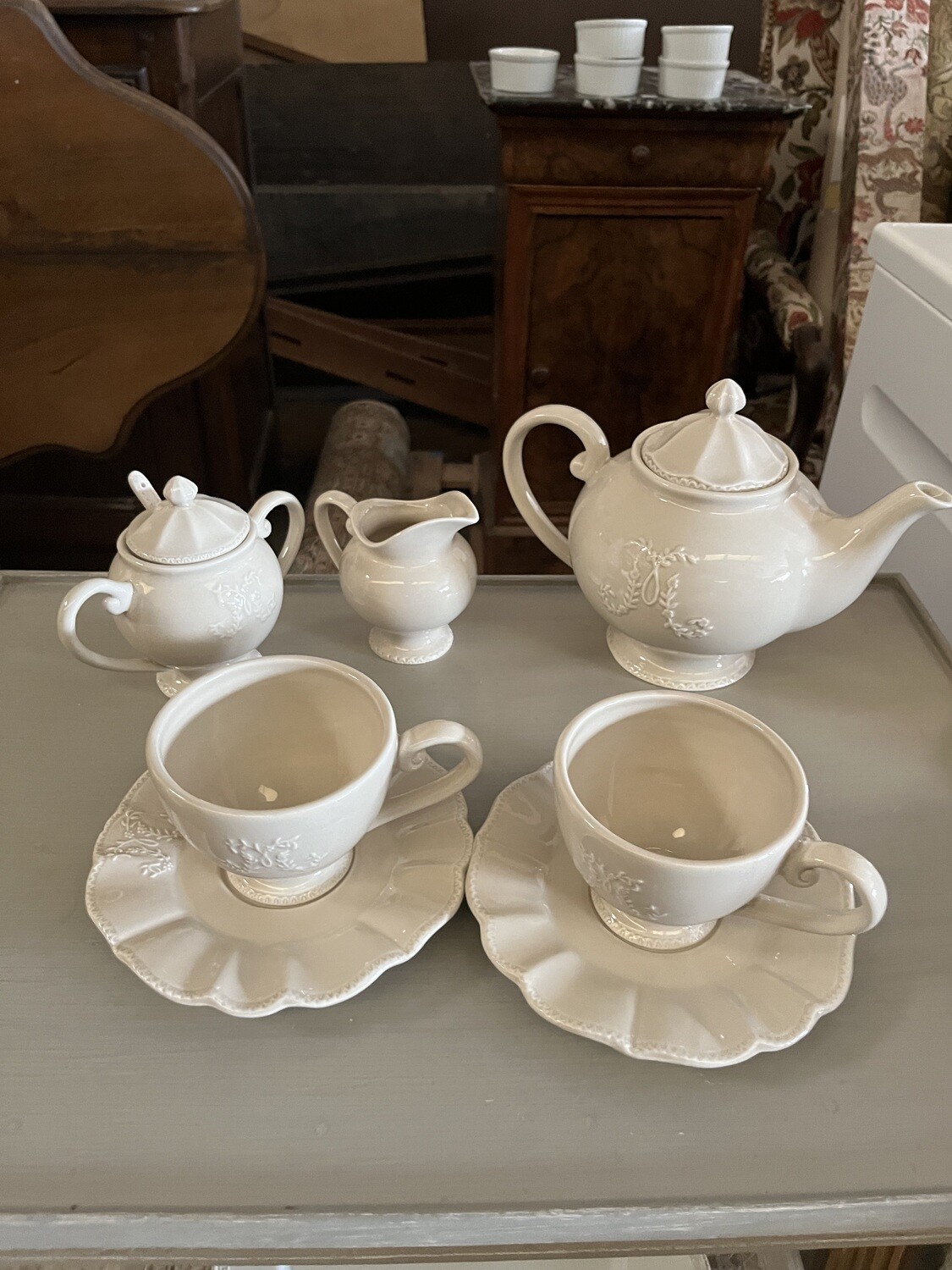 Petit déjeuné pour deux, couleur crème