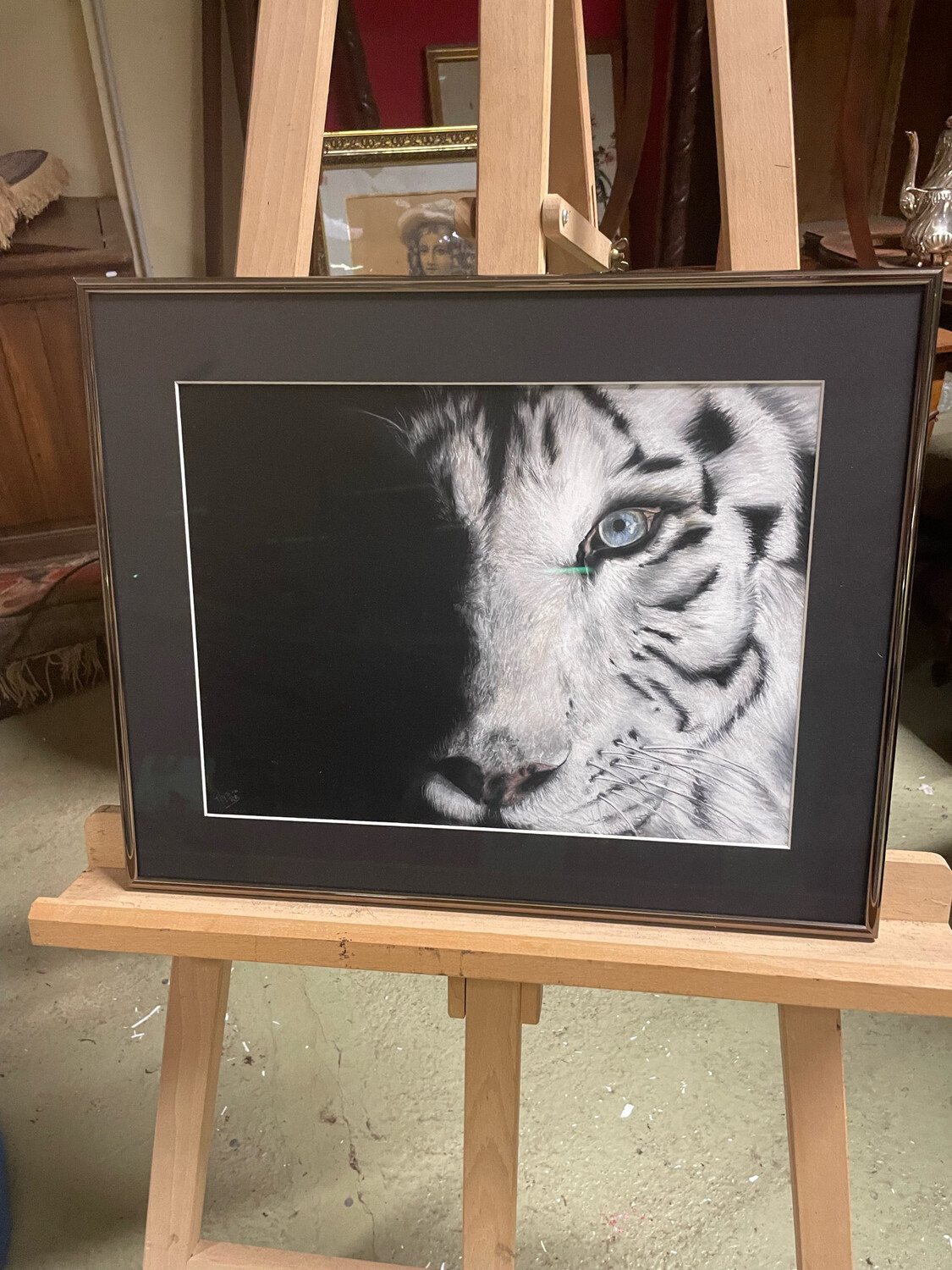 Artiste Myriam Robin, représentation d'un tigre - 30 x 40 cm