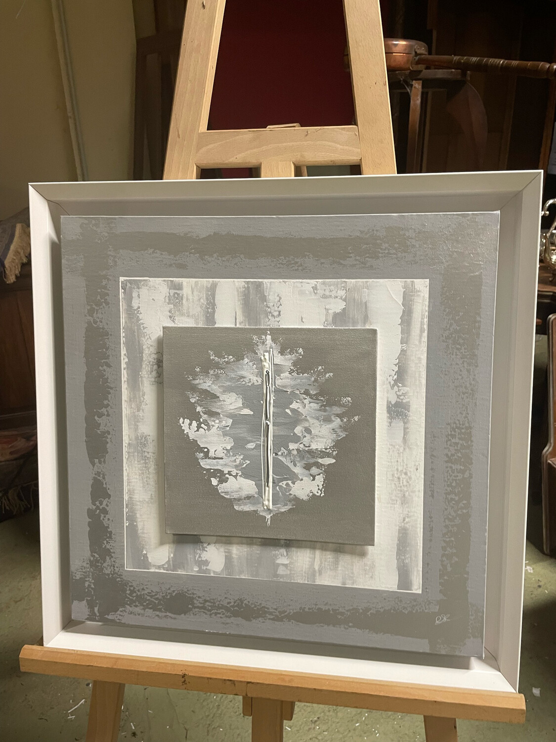 Toile abstraite encadrée - 50 x 50 cm