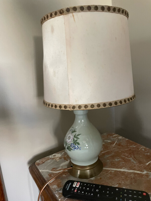Lampes en faïence verte -  42,5 cm