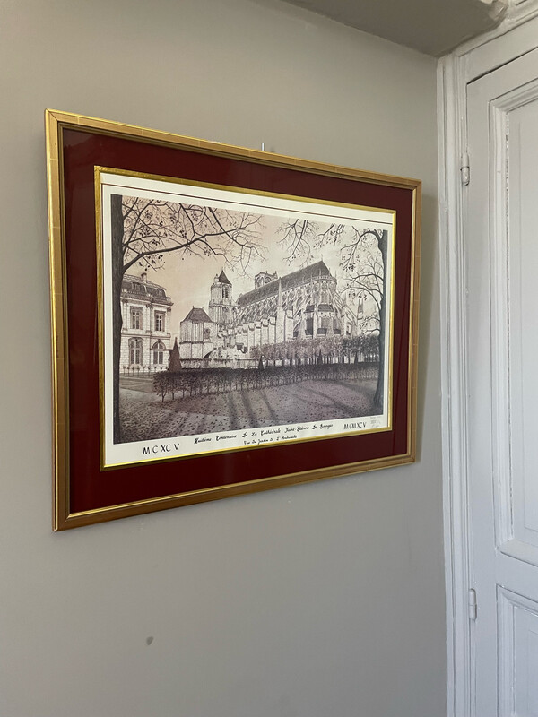 Dessin de la cathédrale de Bourges "8eme centenaire" - 55,5 x 68,5 cm