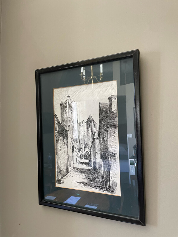 Gravure de la cathédrale de Bourges - 32 x 42 cm