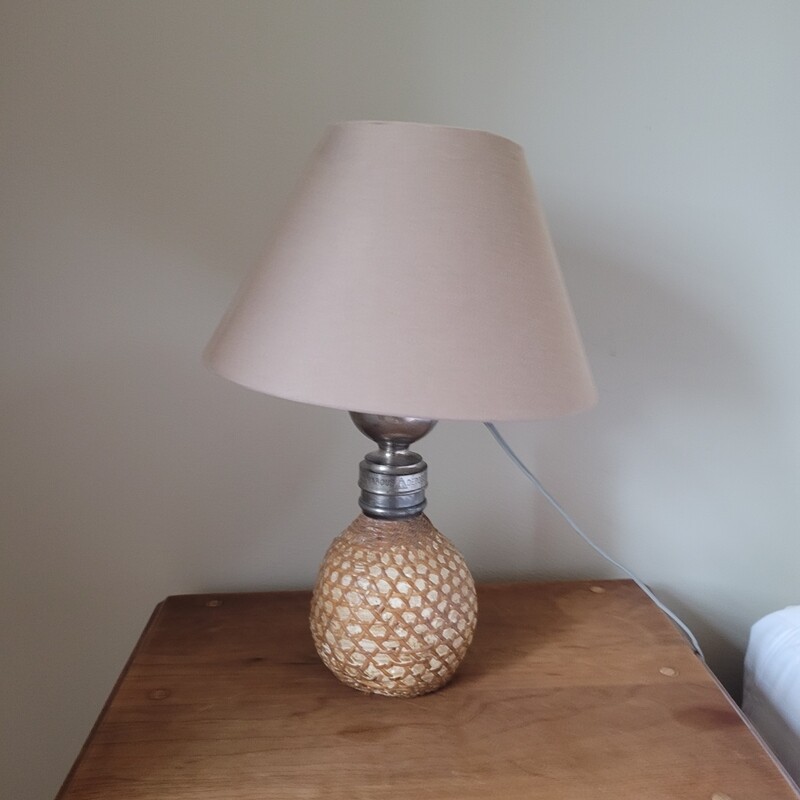Lampe Ananas abat-jour rose pâle 36.5 X 25