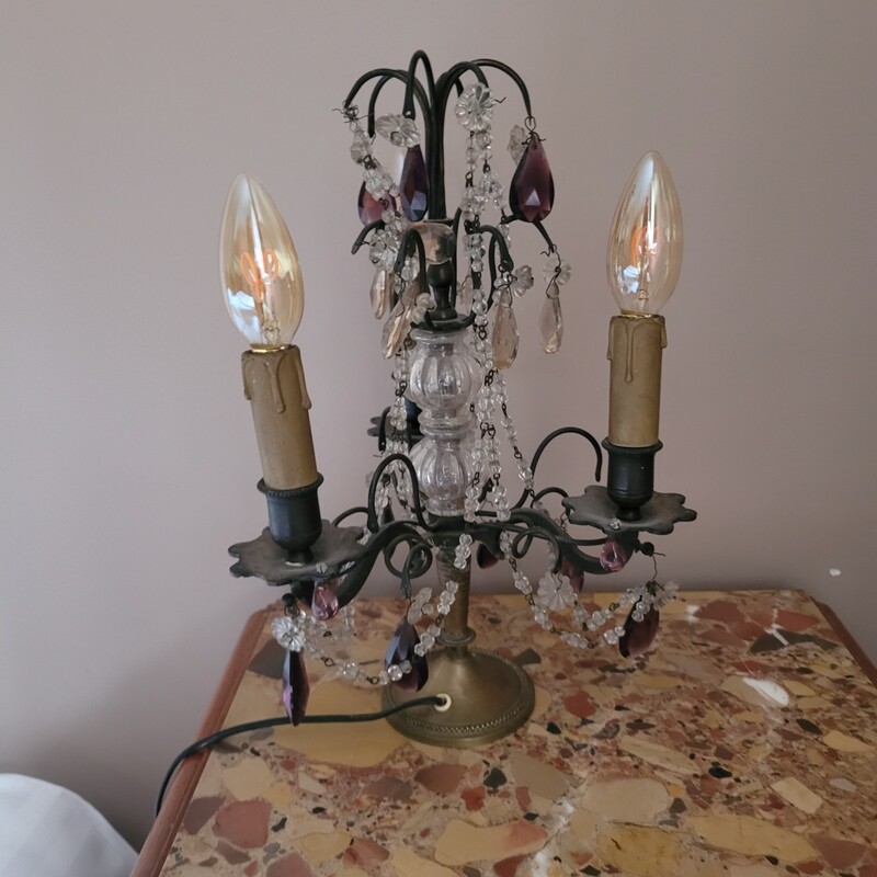 Jolie paire de girandoles montées en lampe 35 x 24cm