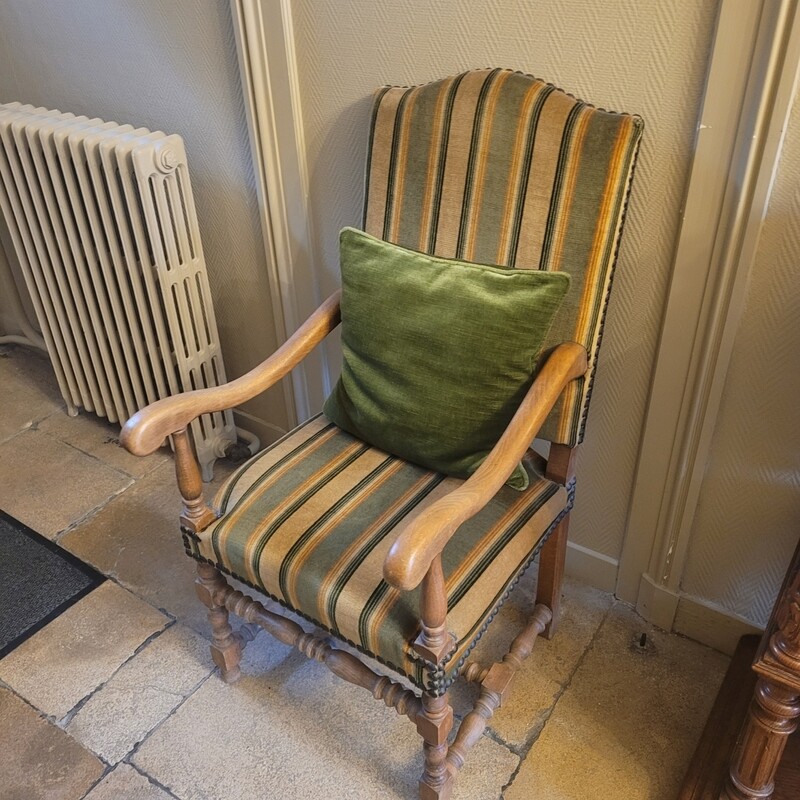 Fauteuil os de mouton vert et jeune