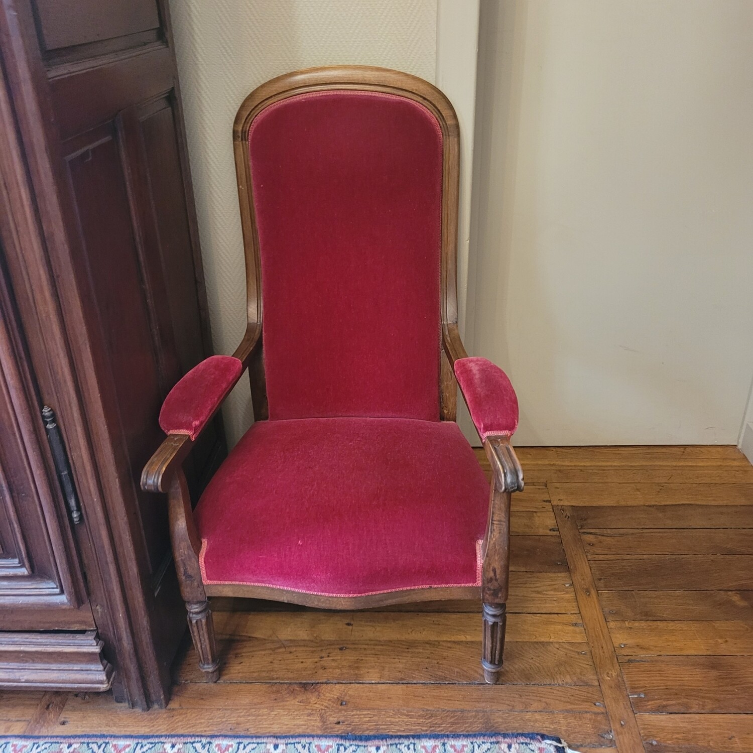 fauteuil dit "Voltaire" rouge