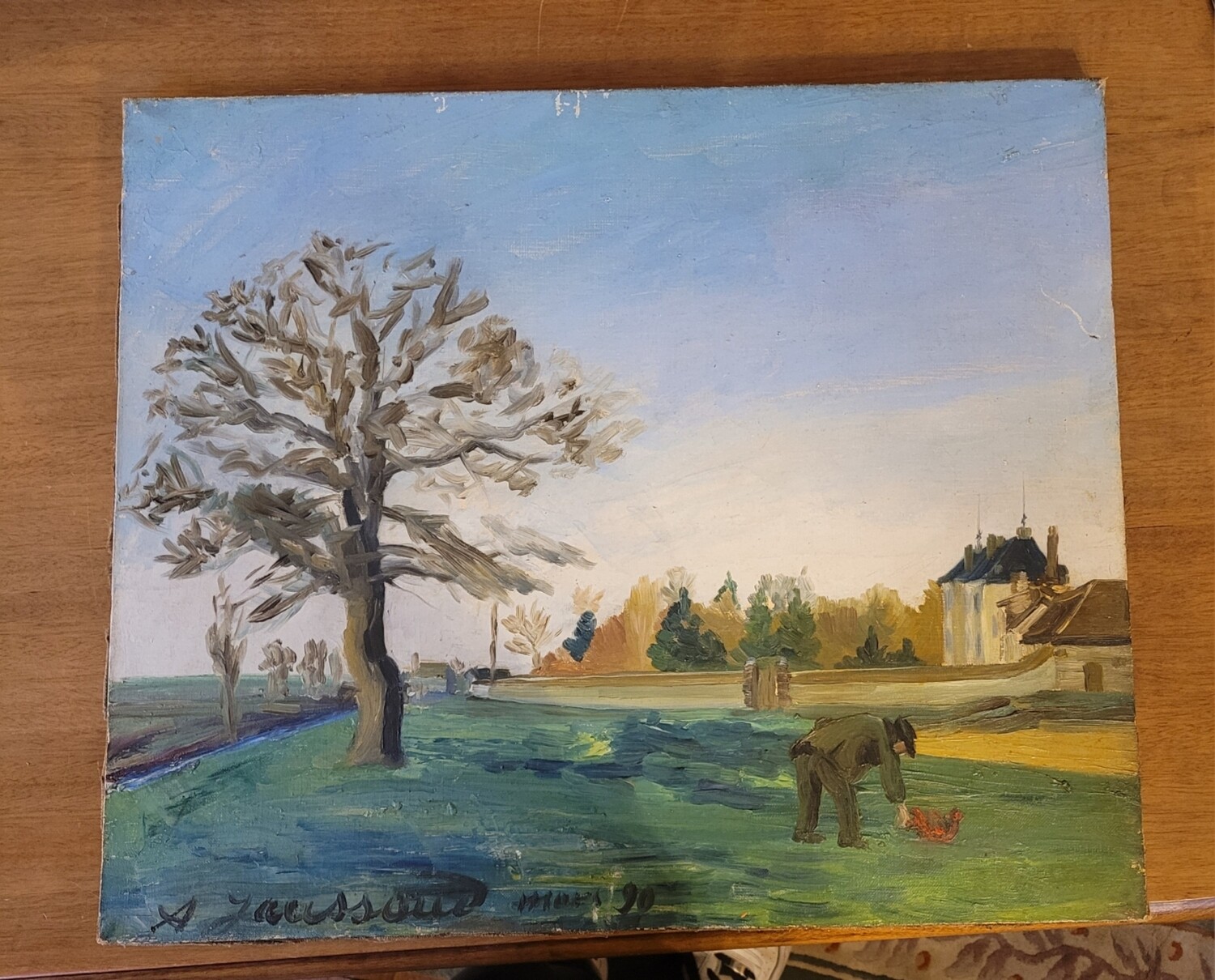 Peinture d'un paysage -1990 55x46cm