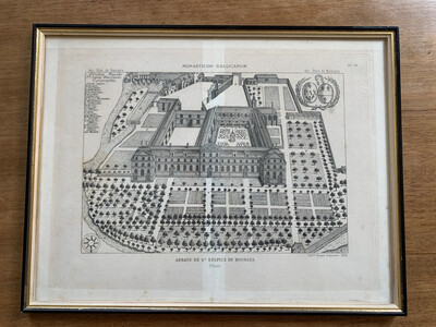 « Abbaye de St Supplice de Bourges (Cher) » - MONASTICON GALLICANUM - 39.5 x 30 cm