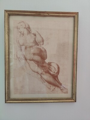 D'après LE BARBIER L'ainé: façon sanguine. XVIIIème siècle. 40 x 28.5 cm