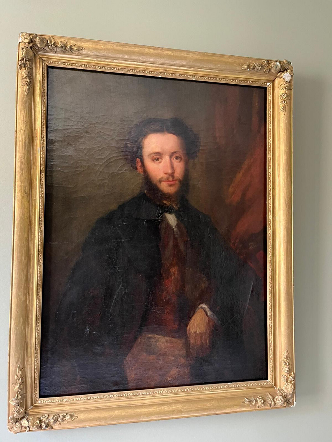 Tableau homme de l’époque du 18eme s -  h 110 cm,  l 84,5 cm