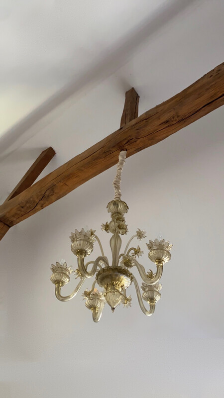 Lustre de Murano beige et doré
