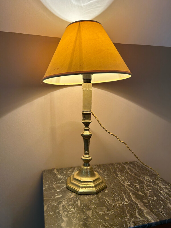 Paire bougeoirs montées en lampes de chevet 55x15