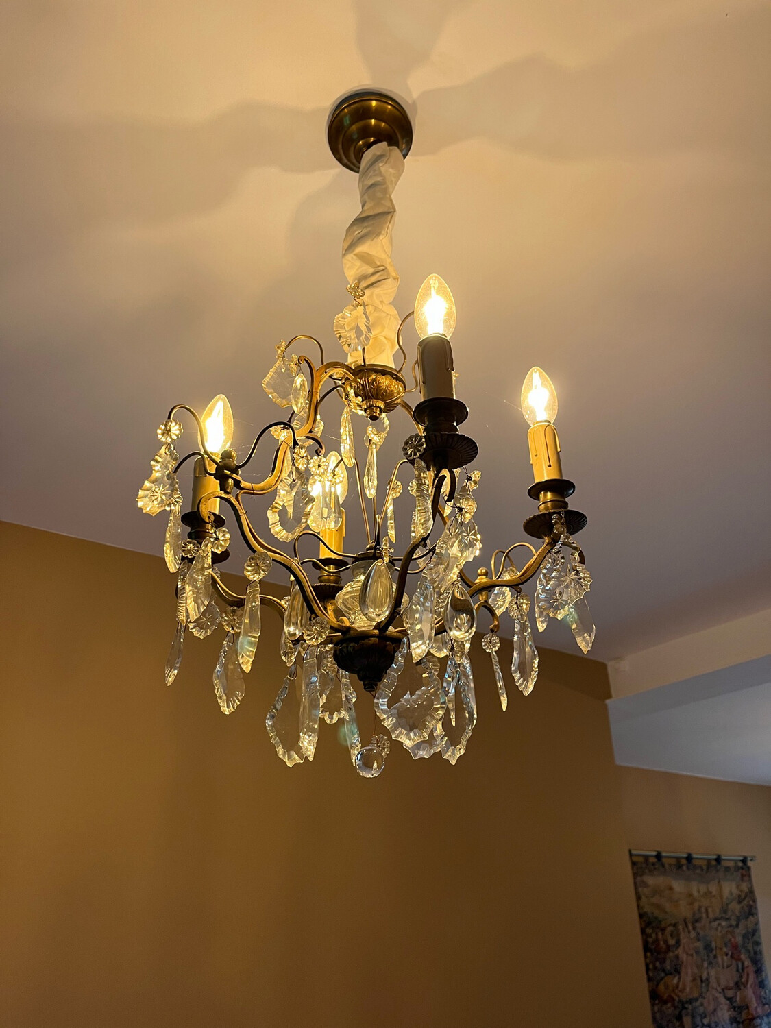 Lustre quatre bras de lumière - H 70 cm