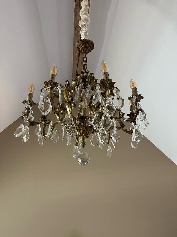 Grand lustre en bronze - 70 x 70 cm