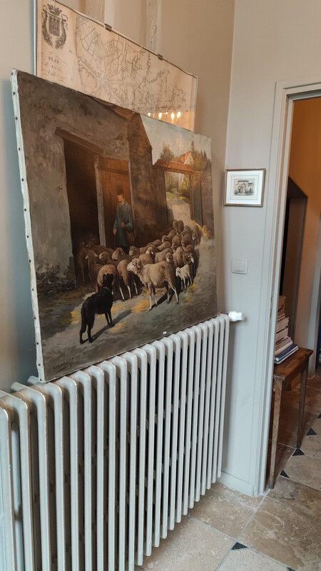 Toile d’un berger avec ses moutons