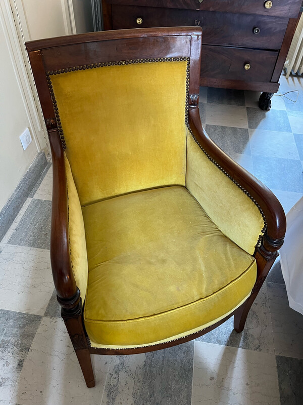 Fauteuil jaune acajou - 90 x 60 cm