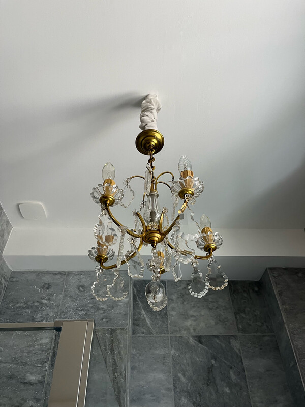 Lustre en bronze à 6 branches - H 70 cm