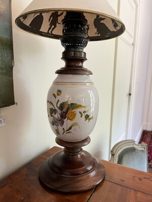 Lampe à motif florale - H 47 cm