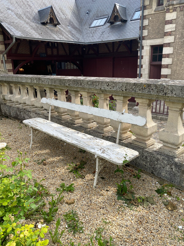Banc de jardin piétement en fonte de fer figurant des branches d’arbre -L : 200 cm