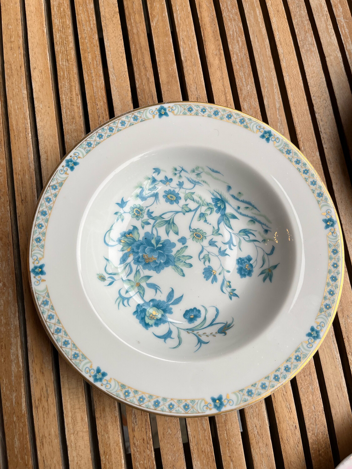 Assiette floral bleu - Diamètre 20 cm
