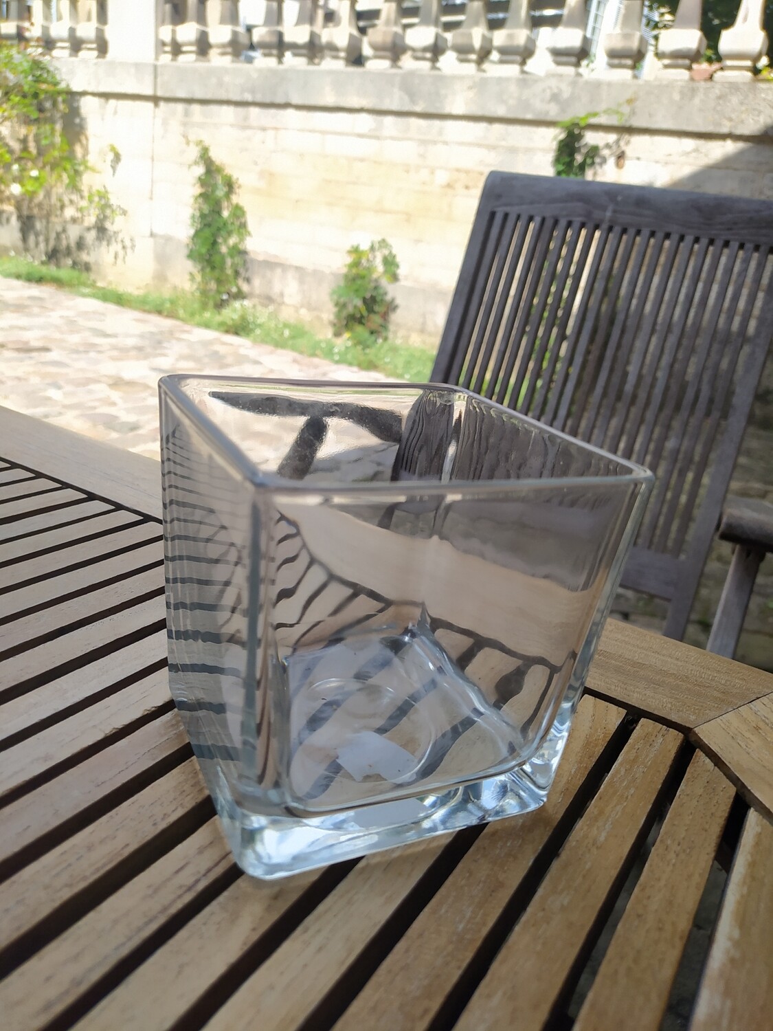 Support bougie en verre