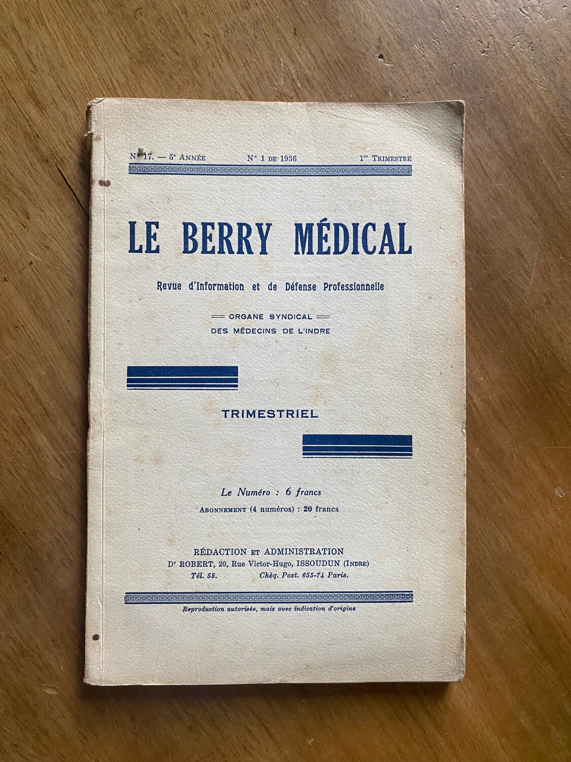 Livre « Le Berry médical » - des médecins de l’Indre