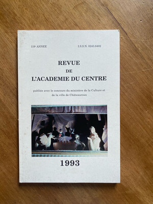 Livre « Revue de l’académie du centre » publiée avec le concours du ministère de la Culture et de la ville de Châteauroux