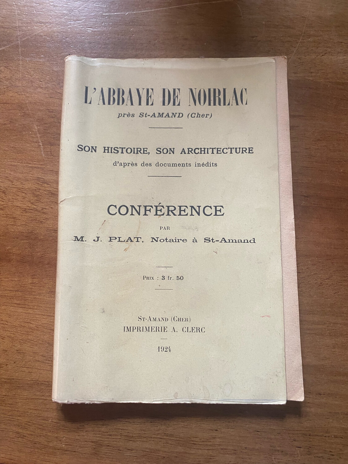 Livre « L’abbaye de Noirlac » par J.Plat