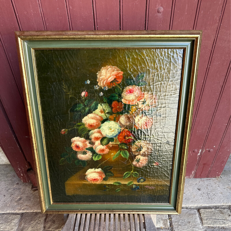 P.MALER : Bouquet de fleurs, hsp sbd, 60 x 50 cm