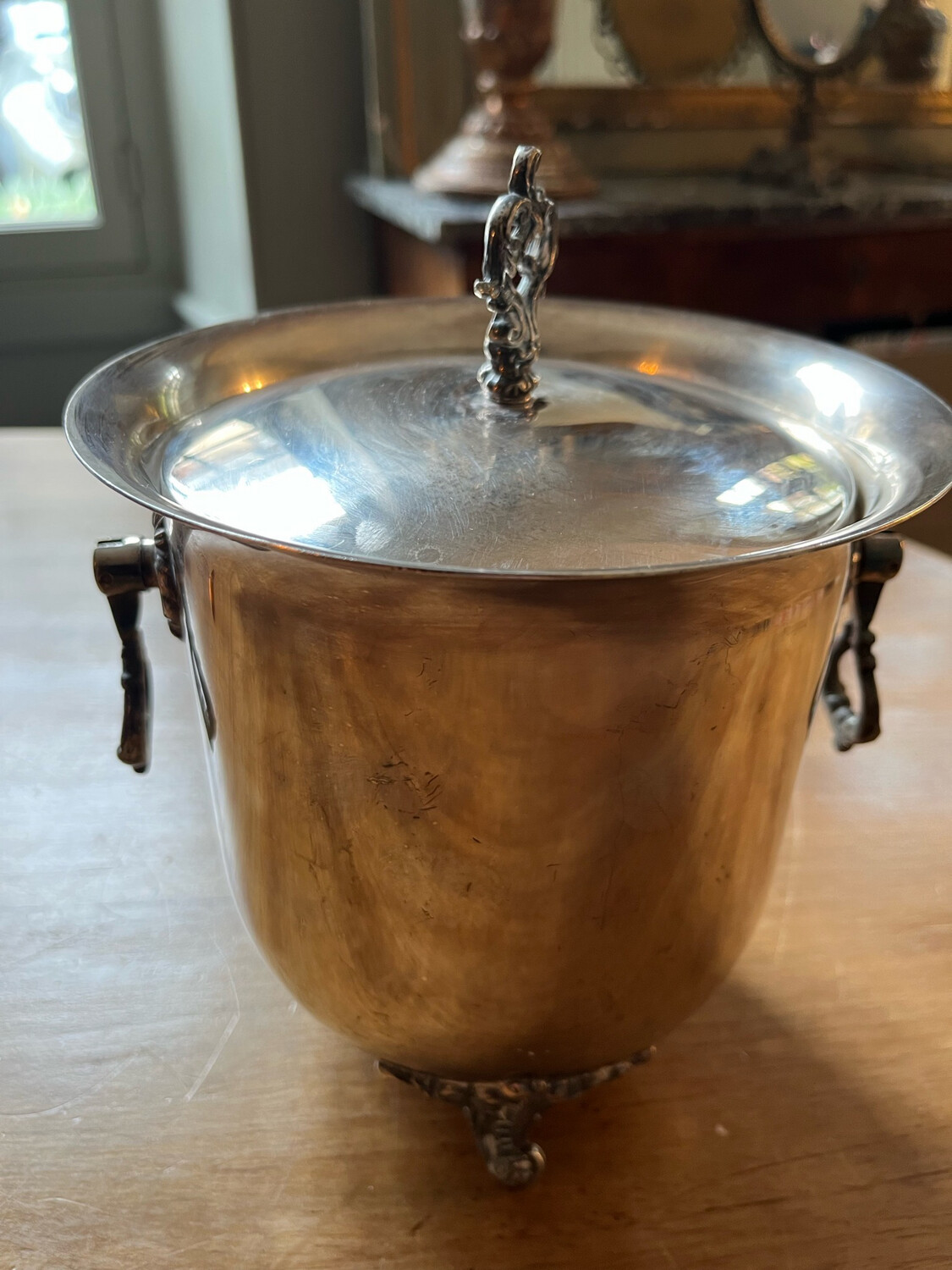 Sceau à glaces argenté - H 23 cm