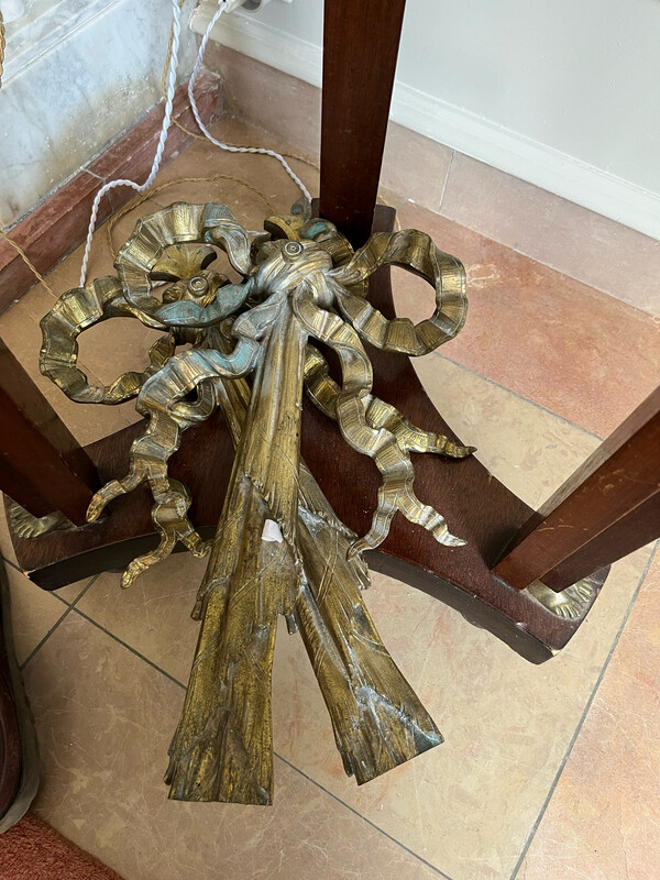 Paire noeuds Louis XVI en bronze - H 46 cm