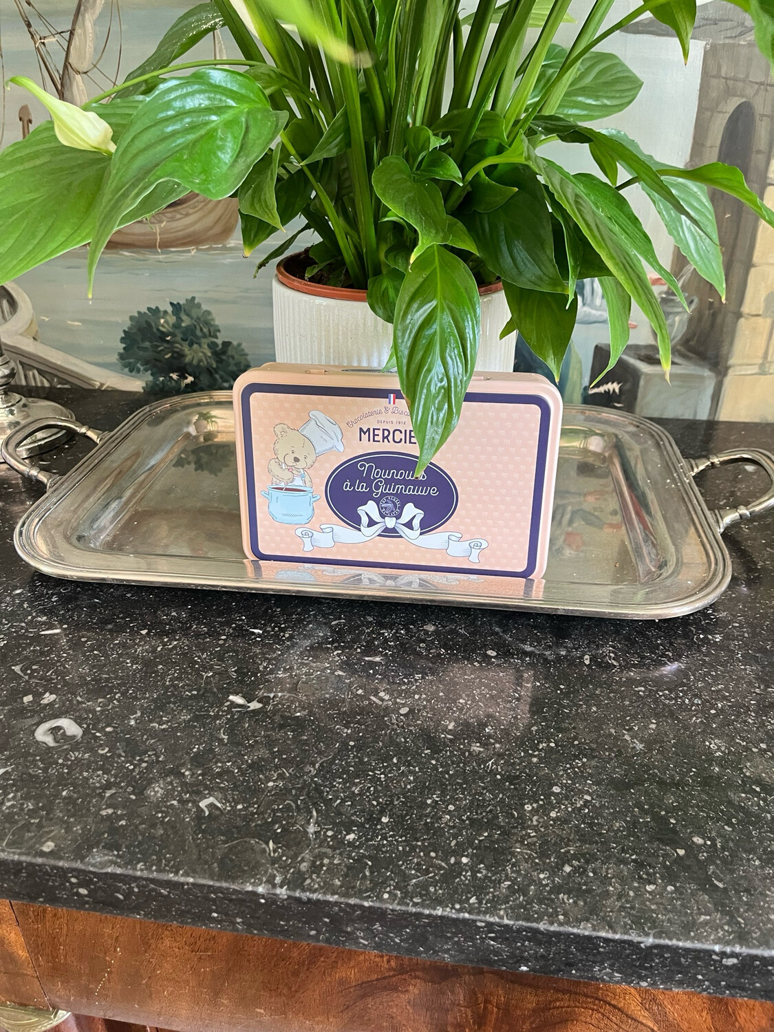 Plateau argenté - 55 x 33 cm