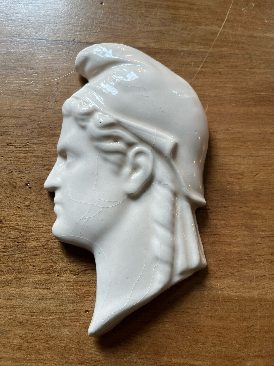 Profil de Marianne en terre-cuite blanc - 17 x 10 cm